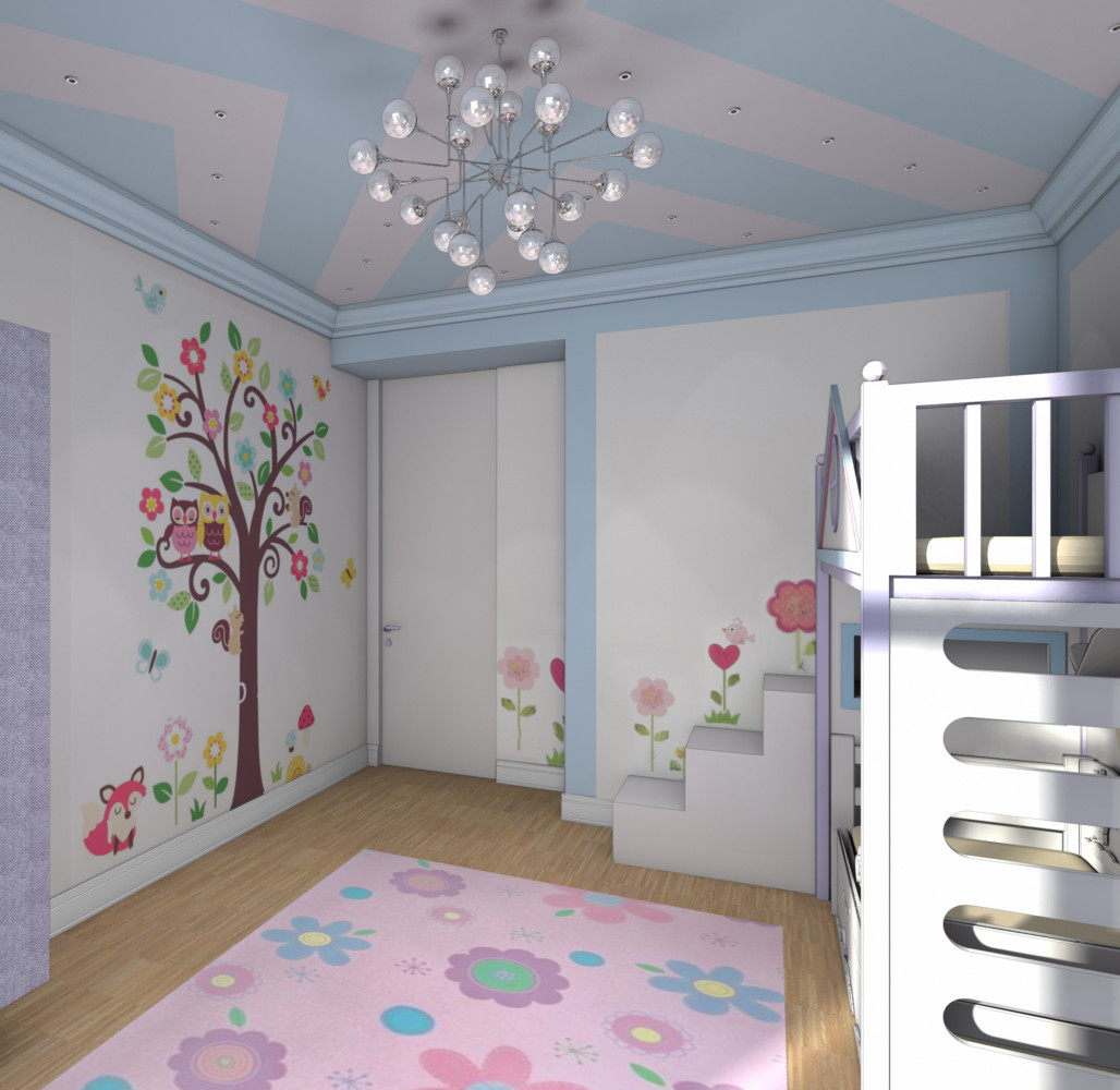 Эскиз детской комнаты квартиры в ЖК «4 солнца». Квартиру сейчас декорируем. Планируем фотосъёмку.