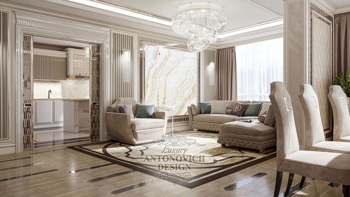 Дизайн гостиной в однокомнатной квартире в Красноярске